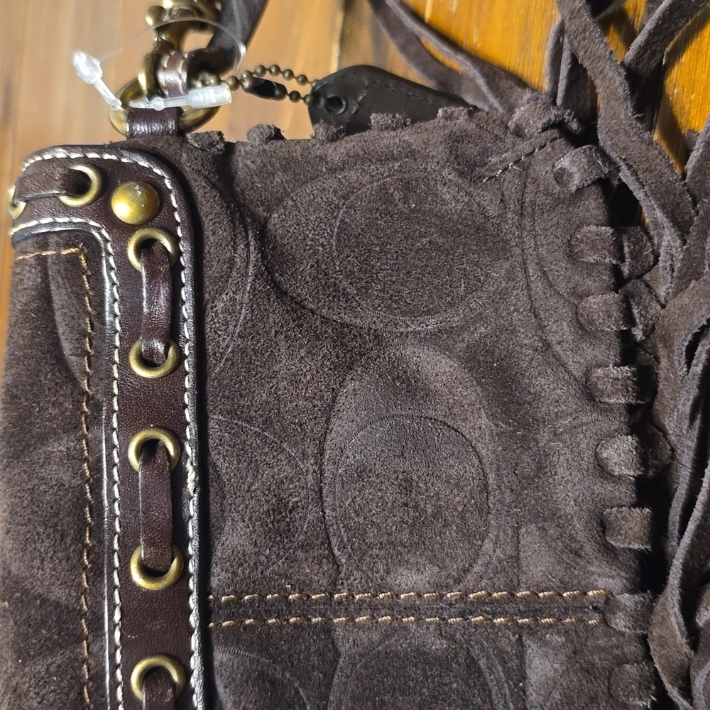 COACH Dark Brown Fringe Wristlet!Beautiful!!! - Picture 9 of 14